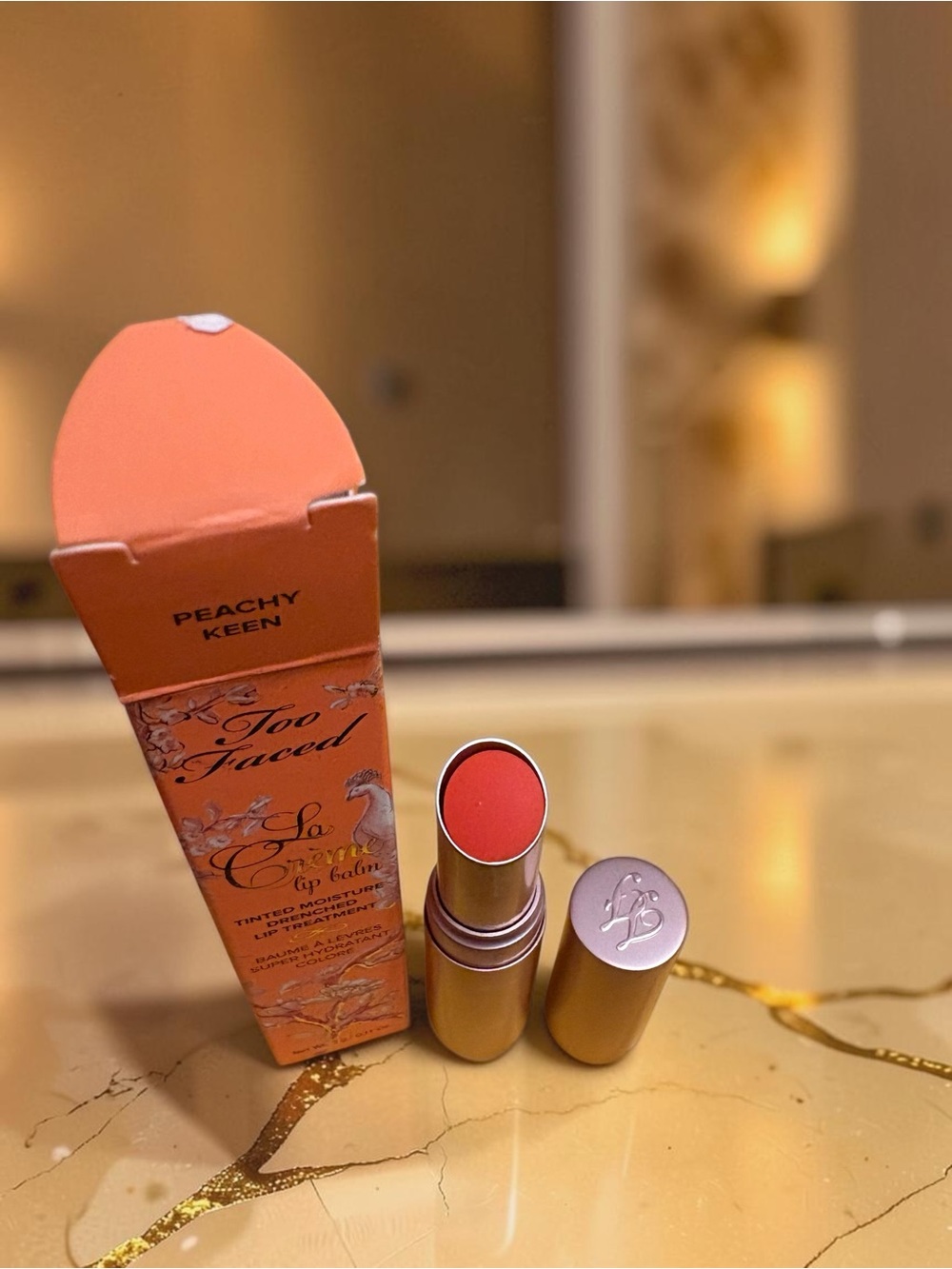 Too Faced La Crème Tinted Lip Balm — Peachy Keen Peach